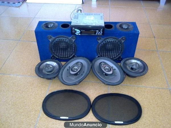 radio cd alpine y altavoces