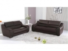 Conjunto sofás de piel italiana color marrón chocolate - mejor precio | unprecio.es