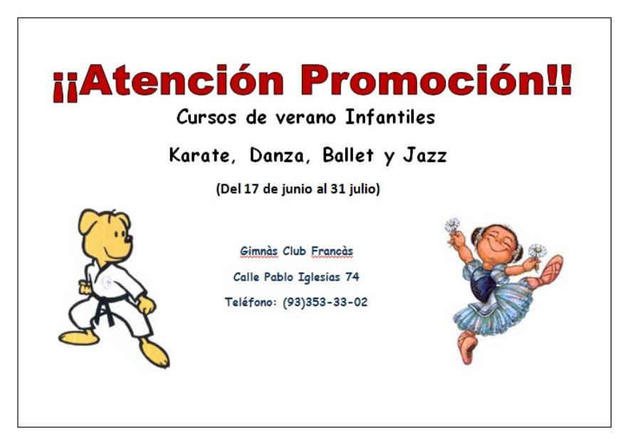 karate, danza, ballet y jazz