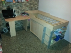 dormitorio infantil juvenil con escritorio, estantes y armario - mejor precio | unprecio.es