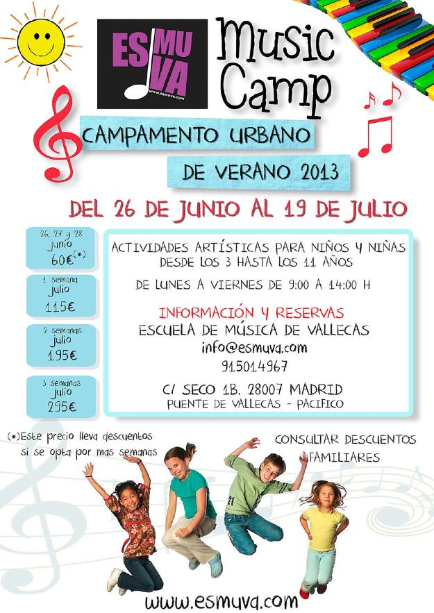 Campamento Urbano de Verano ESMUVA 2013. Del 26 de junio al 19 de julio