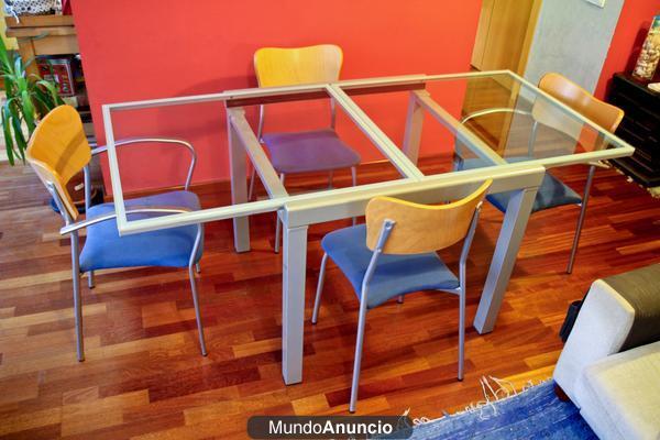 Mesa comedor extensible y 4 sillas - resistentes y de calidad