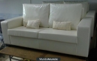 sofa tapizado en polipiel blanca - mejor precio | unprecio.es
