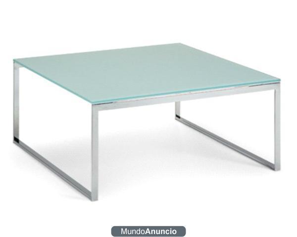 MESA CENTRO ALORE INTERIORISME 100*100*40 CM CRISTAL BLANCO