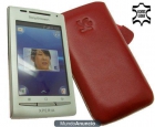 Suncase - Funda de cuero para Sony Ericsson Xperia X8, color rojo - mejor precio | unprecio.es