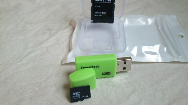 Tarjeta MicroSd 16gb.adaptador y lector tarjetas