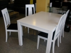 MESA + 4 SILLAS BLANCO Y NEGRO MODERNO Y BARATO - mejor precio | unprecio.es
