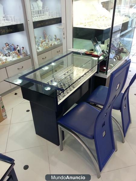 Mostrador Expositor Cristal - Tienda Joyeria Lujo - Liquidacion de Mobiliario Comercial para Negocio